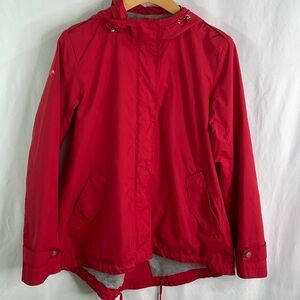 Cole Haan, red hooded, rain jacket windbreaker